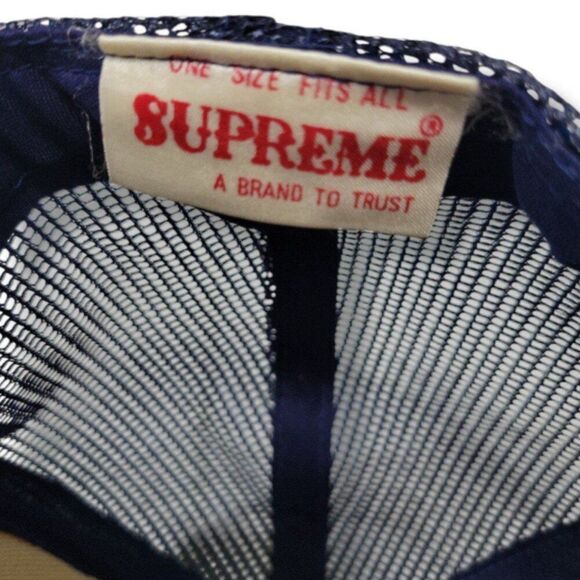 Vintage Supreme Brand Cap Hat My Notre Dame Blue Irish  Vintage Trucker Hat OS Notre Dame Fighting Irish Hat By Supreme A Brand To Trust